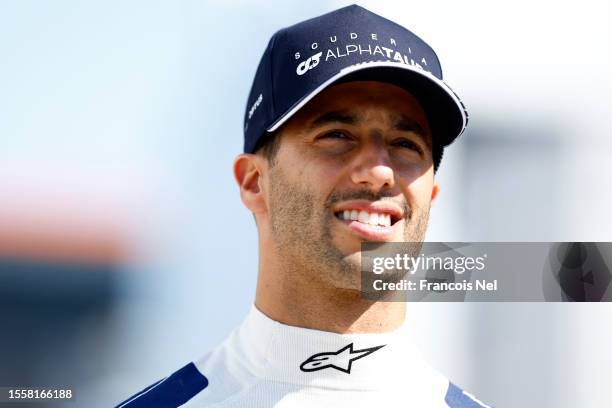 Daniel Ricciardo of Australia and Scuderia AlphaTauri walks in the Paddock during previews ahead of the F1 Grand Prix of Hungary at Hungaroring on...