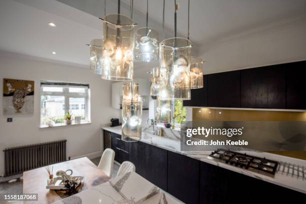 property interiors - pendant light stock pictures, royalty-free photos & images