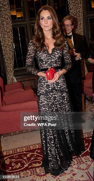 Catherine, Duchess of Cambridge attends a Reception and Dinner in aid of the University of St. Andrews 600th Anniversary Appeal at Middle Temple Hall...