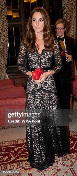 Catherine, Duchess of Cambridge attends a Reception and Dinner in aid of the University of St. Andrews 600th Anniversary Appeal at Middle Temple Hall...