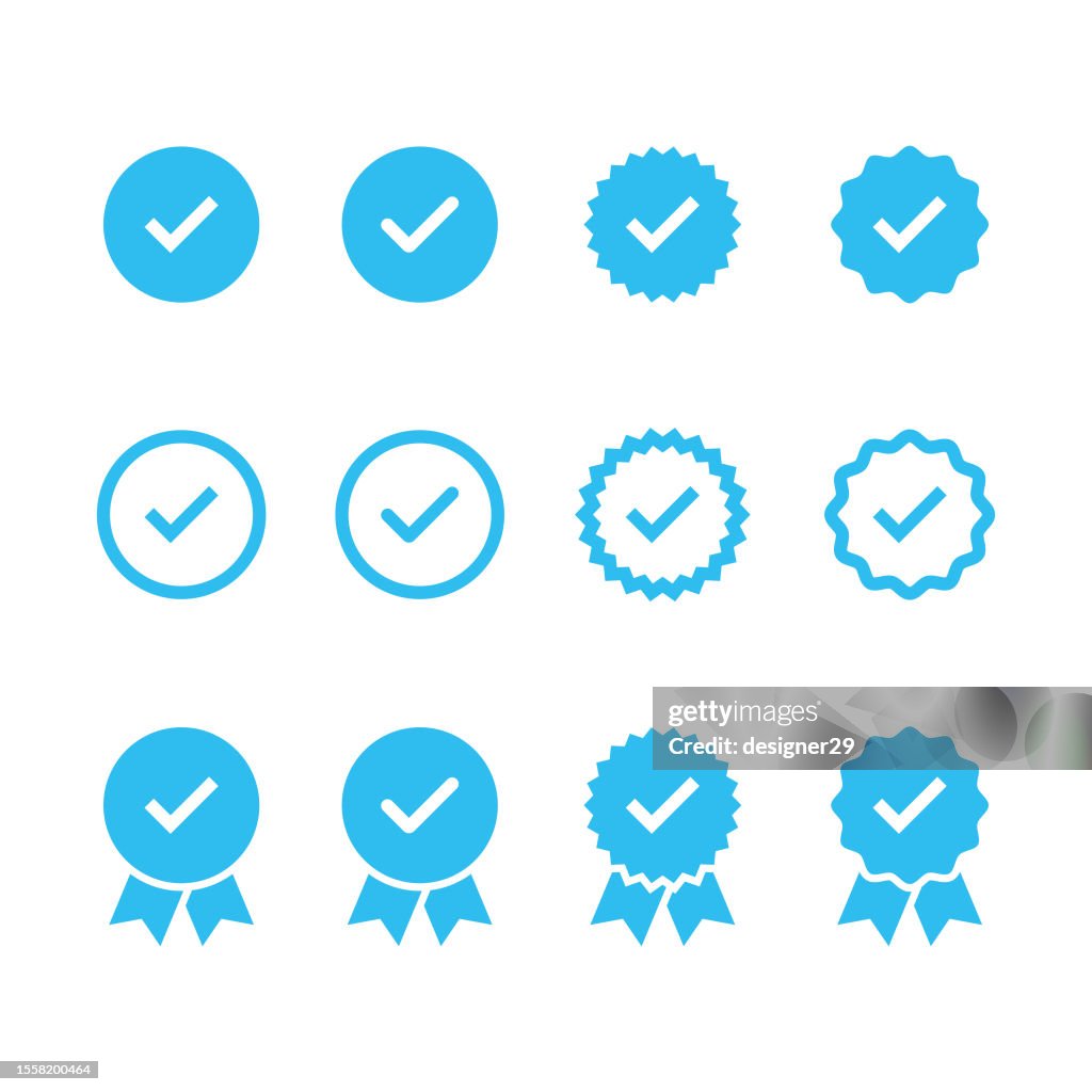 Tick and Verification Icon Set.