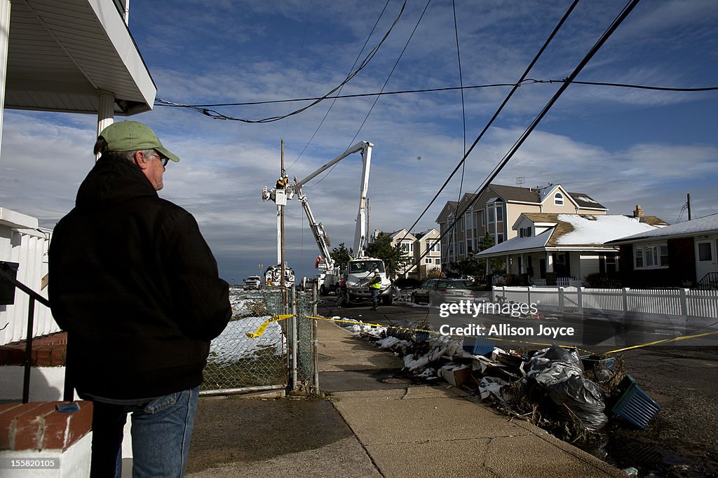 Storm-Damaged Communities On East Coast Hit By Nor'Easter