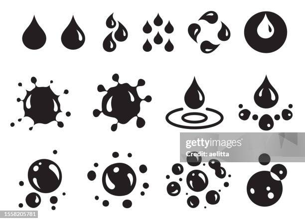 vector icon set - water elements. - gravity waves stock illustrations