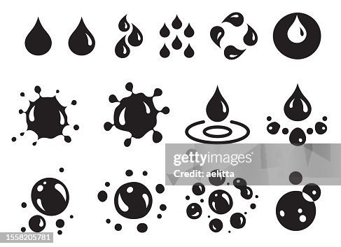 Vector icon set - water elements. Vector icon set - water elements.