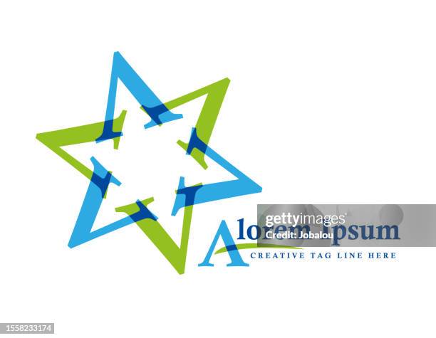 star shape a letter business template - achievement logo stock illustrations