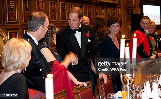 Prince William attends a Reception and Dinner in aid of the University of St. Andrews 600th Anniversary Appeal at Middle Temple Hall on November 8,...