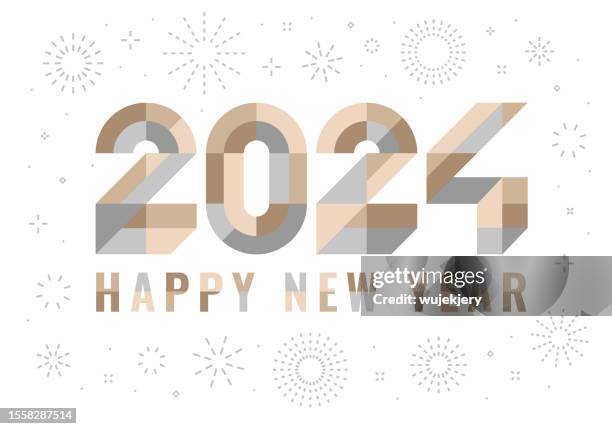 stockillustraties, clipart, cartoons en iconen met happy new year 2024 - happy new month