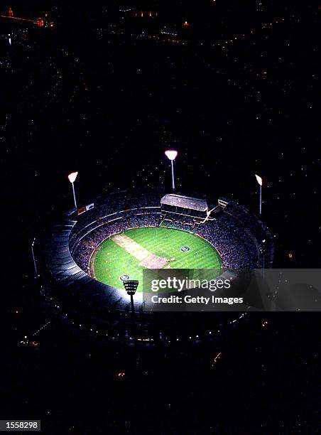 General view of the MCG at night. Mandatory Credit: Allsport Australia/ALLSPORT