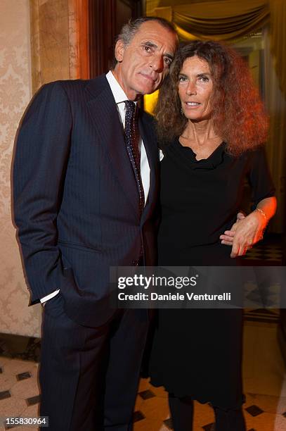 Ferdinando Brachetti Peretti and Rosy Grieco attend 'La Mia Libia' Gala Dinner as part of the 7th Rome Film Festival at Palazzo Ferrajoli on November...