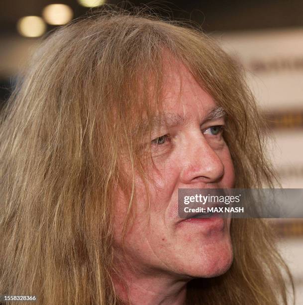 Iron Maiden guitarist Janick Gers arrives in Kensington, London to attend the premiere of the film, Flight 666, made about the group, on April 20,...