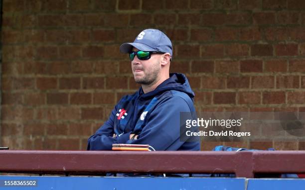 John Sadler, the Northamptonshire head coach looks on during the LV= Insurance County Championship Division 1 match between Northamptonshire and...