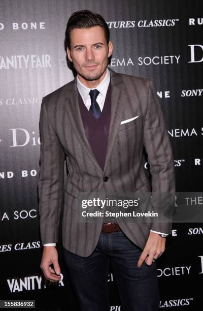 Alex Lundqvist attends The Cinema Society with Dior & Vanity Fair screening of "Rust and Bone" at Landmark's Sunshine Cinema on November 8, 2012 in...