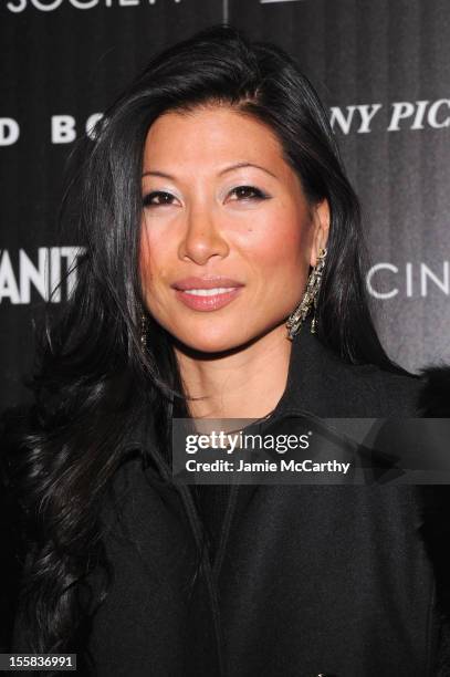 Monika Chiang attends The Cinema Society with Dior & Vanity Fair screening of "Rust and Bone" at Landmark's Sunshine Cinema on November 8, 2012 in...