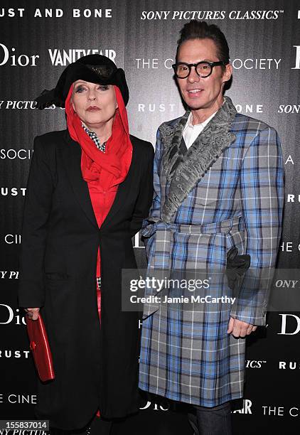 Debbie Harry and Todd Thomas attend The Cinema Society with Dior & Vanity Fair screening of "Rust And Bone" at Landmark Sunshine Cinema on November...