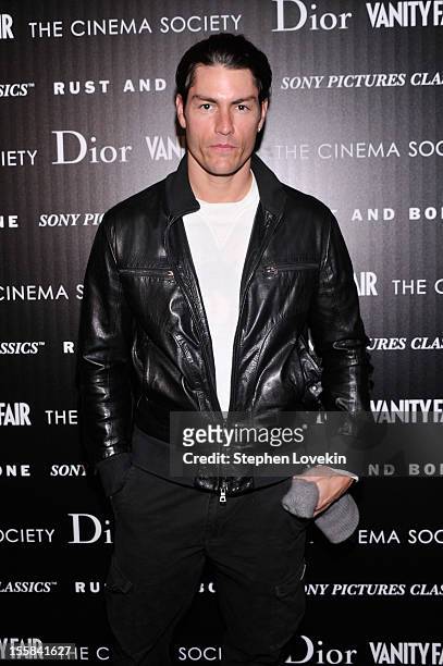 Tyson Ballou attends The Cinema Society with Dior & Vanity Fair screening of "Rust And Bone" at Landmark Sunshine Cinema on November 8, 2012 in New...
