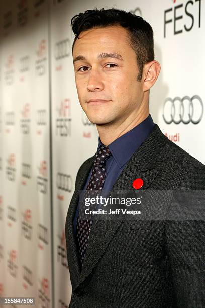 Actor Joseph Gordon-Levitt arrives at the "Lincoln" closing night gala premiere during AFI Fest 2012 at Grauman's Chinese Theatre on November 8, 2012...