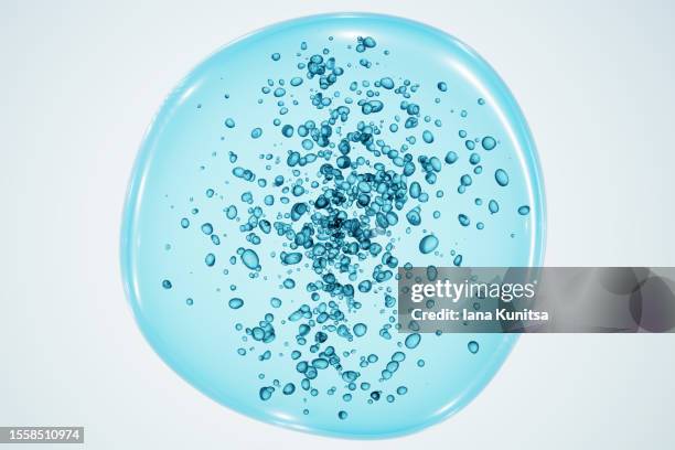 bacteria, cells, molecules view in a microscope. close-up. 3d render. healthcare and medicine. - micro stockfoto's en -beelden