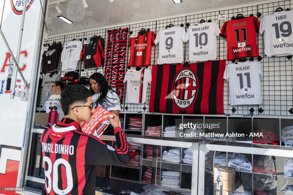 AC Milan Merchandise on sale prior to the Pre-Season Friendly match News  Photo - Getty Images