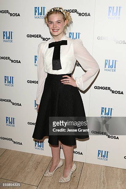 Actress Elle Fanning arrives at the "Ginger & Rosa" Los Angeles Special Screening The Paley Center for Media on November 8, 2012 in Beverly Hills,...