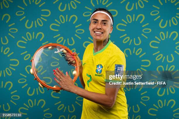 Andressa of Brazil poses for a portrait during the official FIFA Women's World Cup Australia & New Zealand 2023 portrait session on July 19, 2023 in...