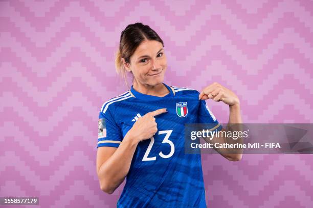 Cecilia Salvai of Italy poses for a photo for a portrait during the official FIFA Women's World Cup Australia & New Zealand 2023 portrait session on...