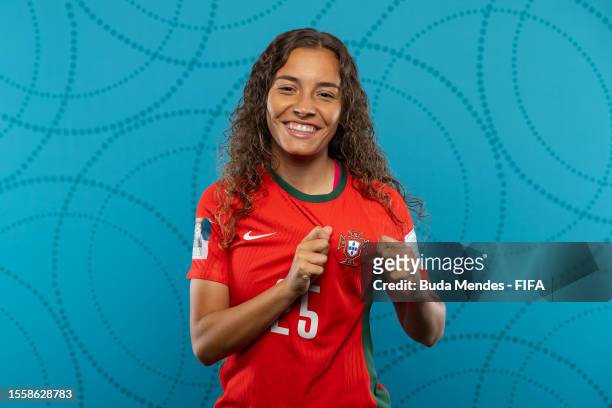 Alicia Correia of Portugal poses for a portrait during the official FIFA Women's World Cup Australia & New Zealand 2023 portrait session on July 18,...