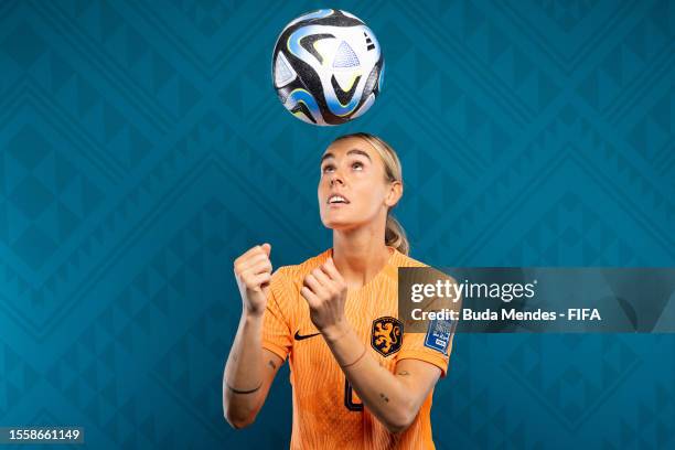 Jill Roord of Netherlands poses for a portrait during the official FIFA Women's World Cup Australia & New Zealand 2023 portrait session on July 19,...