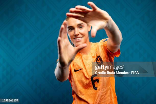 Jill Roord of Netherlands poses for a portrait during the official FIFA Women's World Cup Australia & New Zealand 2023 portrait session on July 19,...