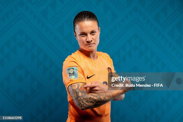 Sherida Spitse of Netherlands poses for a portrait during the official FIFA Women's World Cup Australia & New Zealand 2023 portrait session on July...