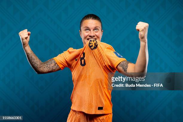Sherida Spitse of Netherlands poses for a portrait during the official FIFA Women's World Cup Australia & New Zealand 2023 portrait session on July...
