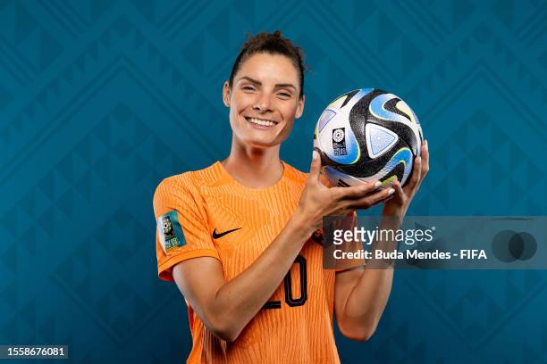 Dominique Janssen of Netherlands poses for a portrait during the official FIFA Women's World Cup Australia & New Zealand 2023 portrait session on...