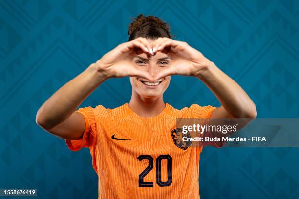 Dominique Janssen of Netherlands poses for a portrait during the official FIFA Women's World Cup Australia & New Zealand 2023 portrait session on...