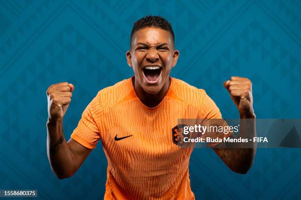 Shanice Janice van de Sanden of Netherlands poses for a portrait during the official FIFA Women's World Cup Australia & New Zealand 2023 portrait...