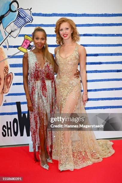 Angela Ermakova and Anna Ermakova during the Jean Paul Gaultier's Fashion Freak Show at Isar Philharmonic on July 20, 2023 in Munich, Germany.