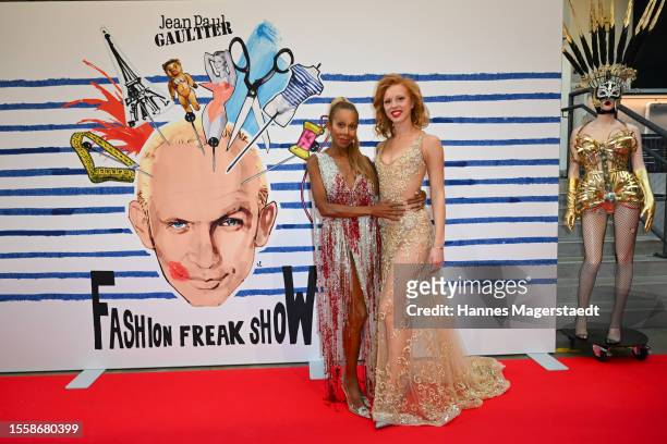 Angela Ermakova and Anna Ermakova during the Jean Paul Gaultier's Fashion Freak Show at Isar Philharmonic on July 20, 2023 in Munich, Germany.