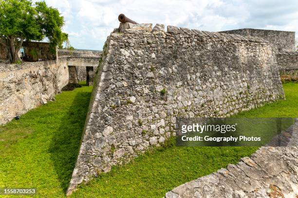 Spanish colonial fortification, Fort de San Felipe, Bacalar, Quintana Roo, Yucatan Peninsula, Mexico.