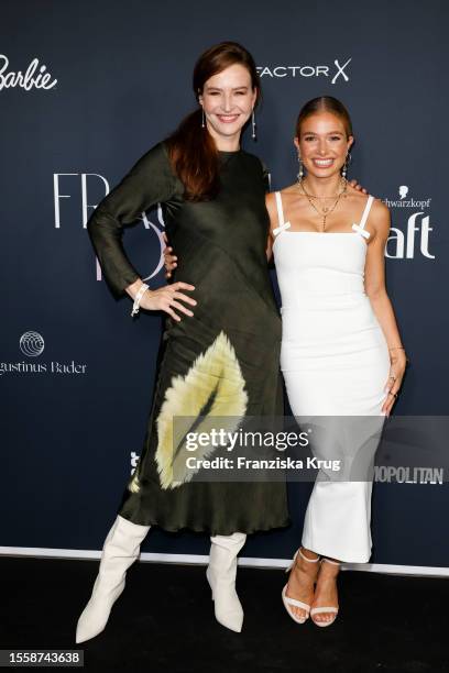 Katrin Bauerfeind and Lola Weippert attend the Frauen100 Event on July 27, 2023 in Berlin, Germany.