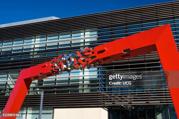 Modern office, sculpture and medical building in Headington, Oxford.