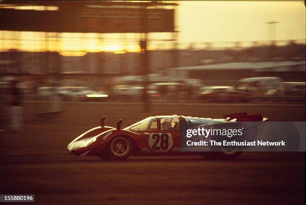 Daytona 24 Hour Race Mario Andretti; Arturo Merzario; Jacky Ickx of Ferrari s.p.a. Drive their Ferrari 512S to a third place finish.