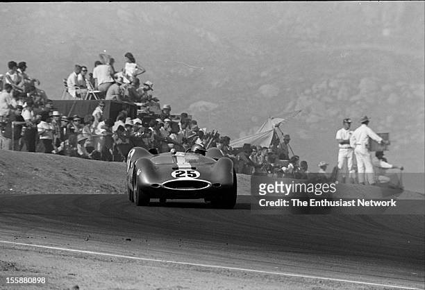 Times Grand Prix - Riverside. Augie Pabst driving a Chevrolet powered Genie Mk10.