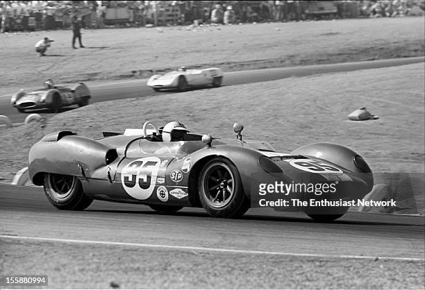 Times Grand Prix - Riverside. Ronnie Bucknum of Shelby American driving a Ford Powered Cooper Monaco-King Cobra.