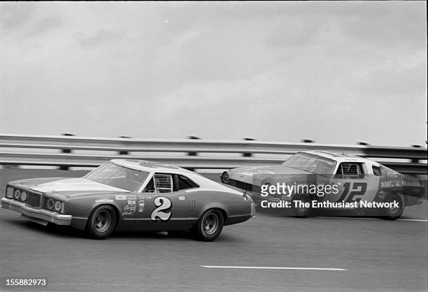 The American 500 - Rockingham Speedway - North Carolina. Race 29 in the Winston Cup series. Dick Trickle's Mercury ahead of Bobbie Allison's AMC...