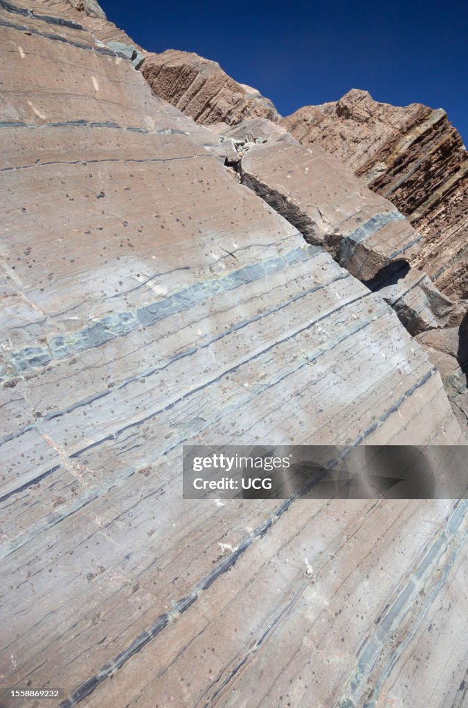 Proterozoic Castner Marble with garnet porphyroblasts, Franklin Mountains, Texas.