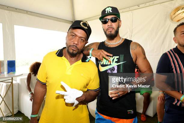 Timbaland and Swizz Beatz attend as DJ Khaled hosts the inaugural We The Best Foundation Classic at Miami Beach Golf Club on July 20, 2023 in Miami...