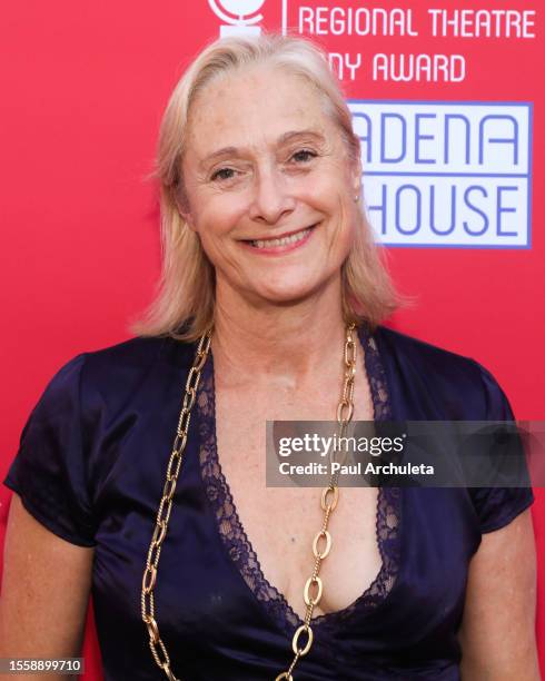 Caroline Goodall attends the Pasadena Playhouse opening night performance of "Stew" at Pasadena Playhouse on July 16, 2023 in Pasadena, California.