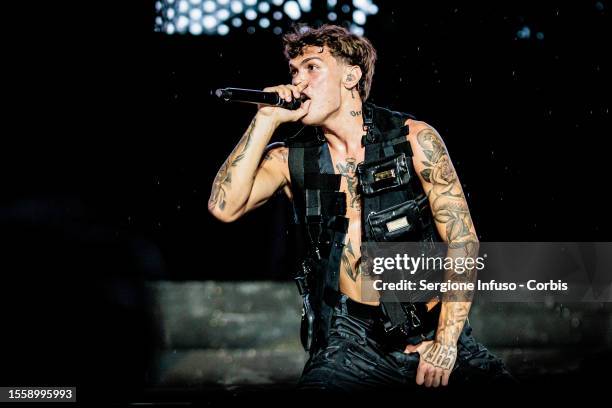 Blanco performs at San Siro Stadium on July 20, 2023 in Milan, Italy.