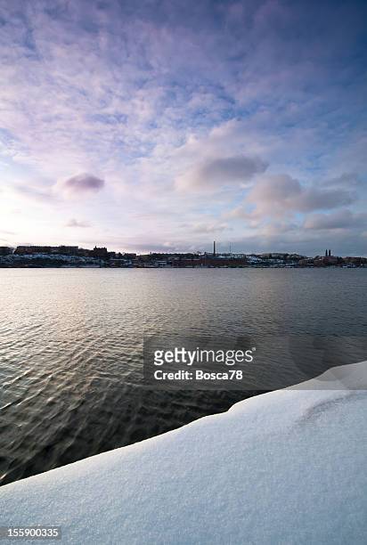 mornig wide view on stockholm - relfection stock pictures, royalty-free photos & images