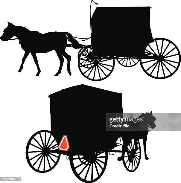 horse and carriage - carriage stock illustrations