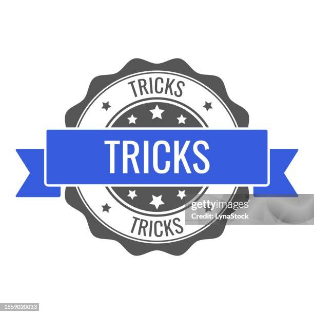 tricks stamp, seal. vector badge, icon template. illustration isolated on white background. - certificate icon vector stock illustrations