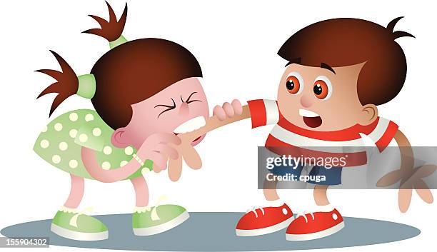 no biting cartoon - chewing stock illustrations